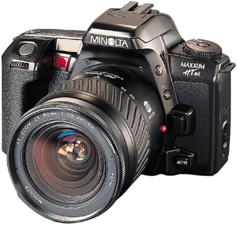 Minolta Maxxum HTsi 35mm SLR Camera Kit w/ 28-80mm & 75-300mm Lenses, Silver