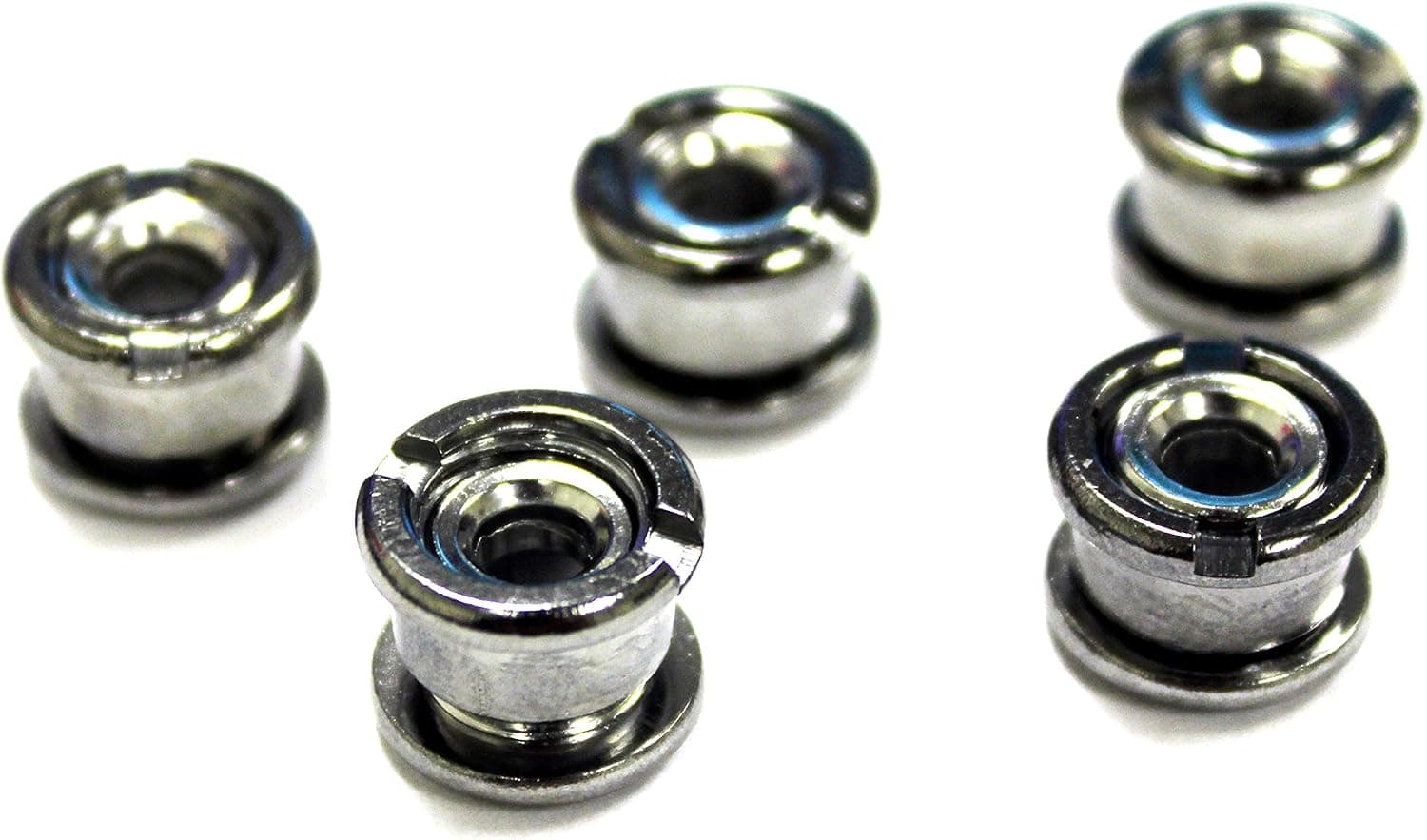 The Flying Wheels Single Bicycle Chainring Bolts - Titanium Silver Steel Set of 5 (Silver)