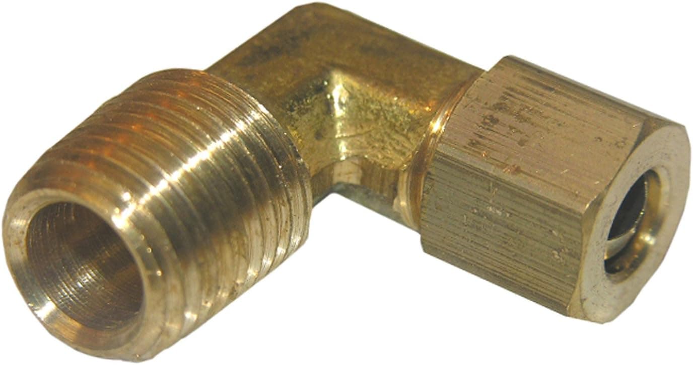 LASCO 17-6911 1/4-Inch Compression by 1/4-Inch Male Pipe Thread Brass 90-Degree Ell/Elbow