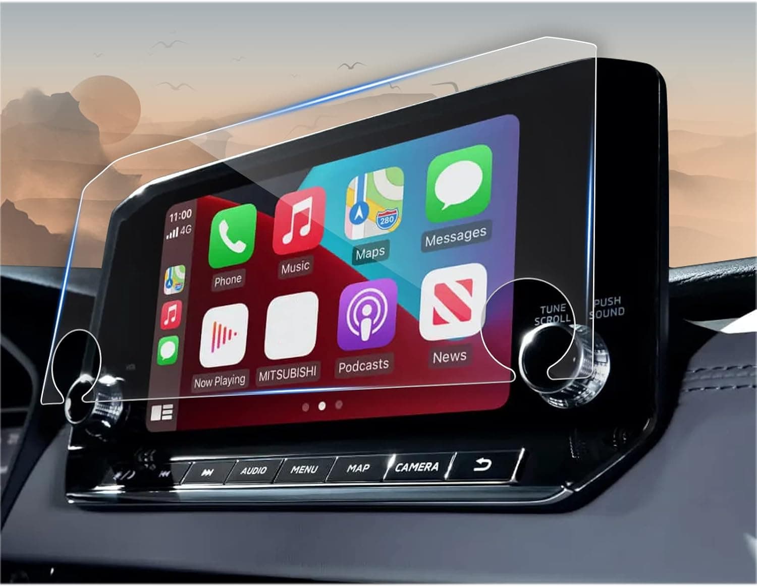 CDEFG Screen Protector for 2022 2023 Mitsubishi Outlander (SE, Black Edition, SE Launch Edition, SEL and SEL Black Edition) 9-Inch Touch Screen Infotainment, GPS Navigation Radio Display Screen Cover (9 Inch 2PCS Nano Film)