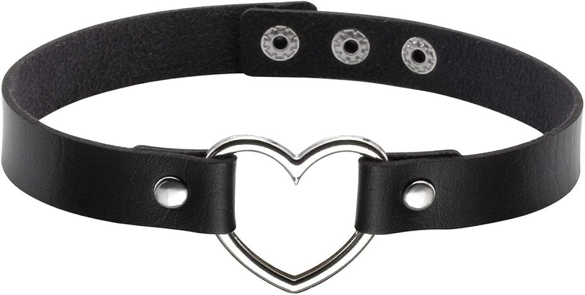 Eigso Vintage Punk Goth Studded Rivet Pu Leather Collar Choker Necklace with Spikes Adjustable