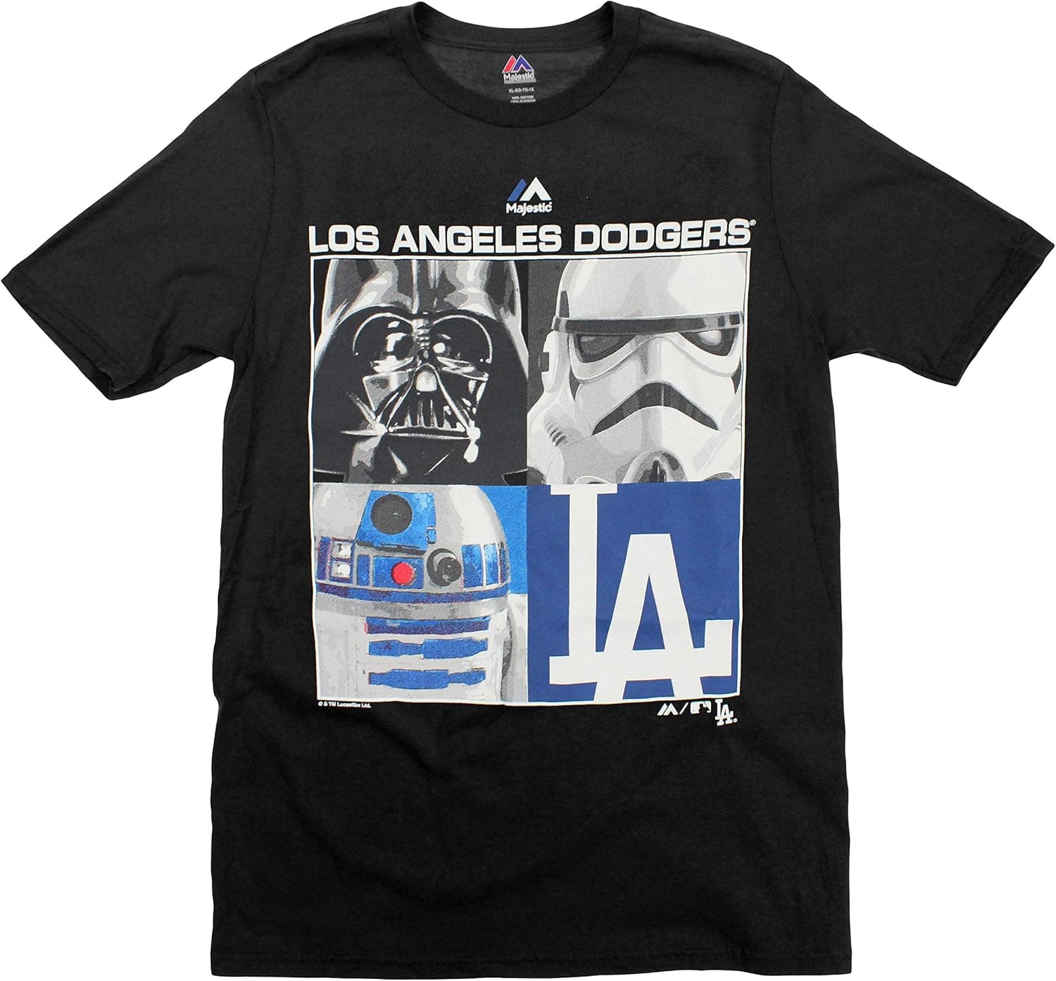 Outerstuff MLB Boys Youth Star Wars Main Character T-Shirt, Los Angeles Dodgers, Large (14-16)
