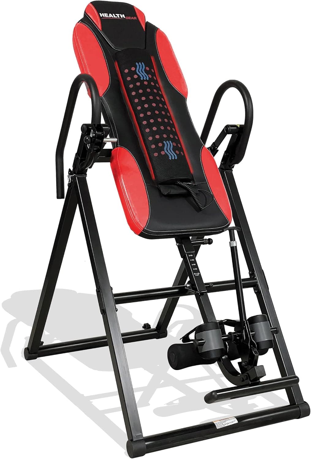 Health Gear - ITM 6400 - Deluxe Heat and Vibration Massage Inversion Table, Black, Red