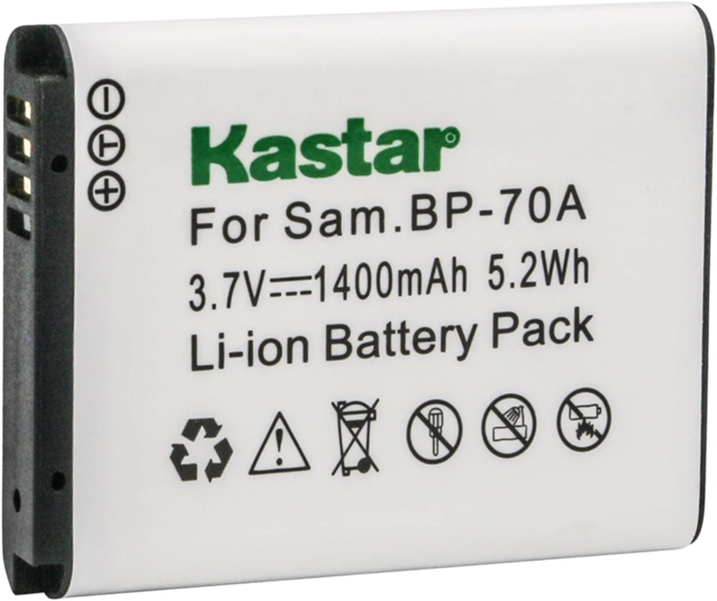 Kastar Battery 1x for Samsung BP-70A BP70A & ST80 ST90 ST95 ST100 ST150F ST700 ST6500 SL50 SL600 SL605 SL630 WB30F WB35F WB50F ES65 ES70 ES80 MV800 DV150F PL20 PL80 PL120 PL170 PL200 TL105 TL110 TL205