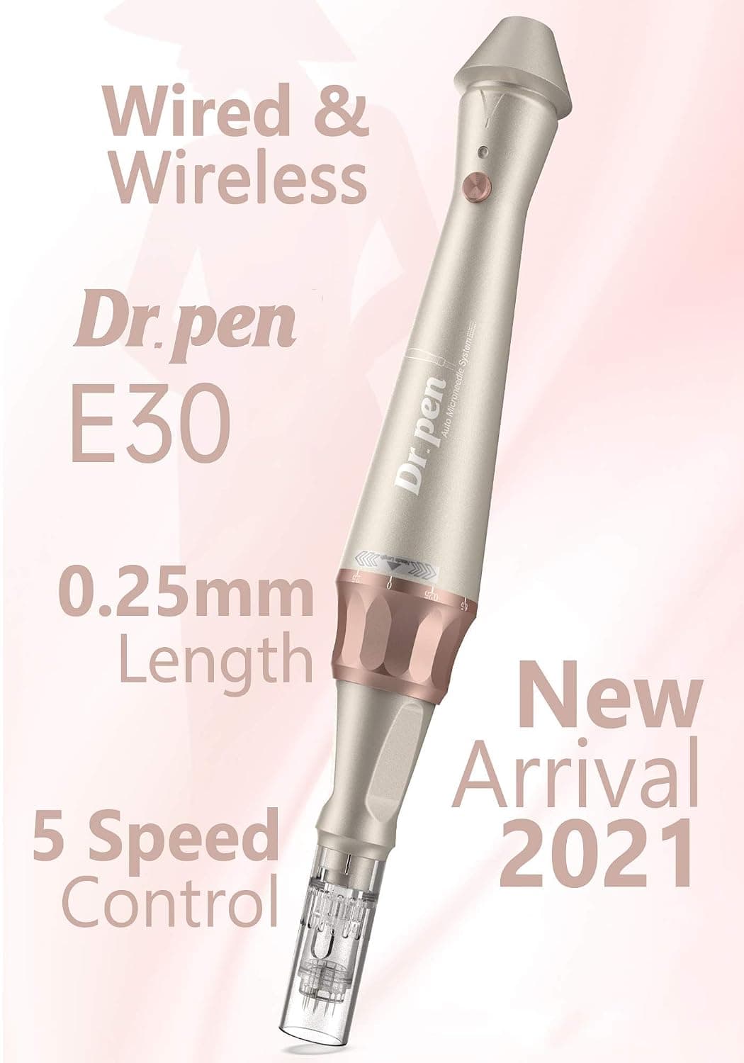 Dr. Pen Ultima E30 Microneedling Pen - Electric Derma Stamp - Amazing Skin Pen for Face - 6 Cartridges (3pcs of 12-pin + 3pcs 36 pin)