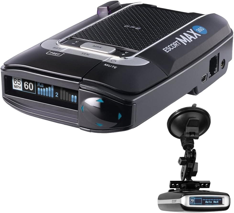 Escort Max 360 Radar Detector + RadarMount Suction Mount Bracket for Radar Detectors