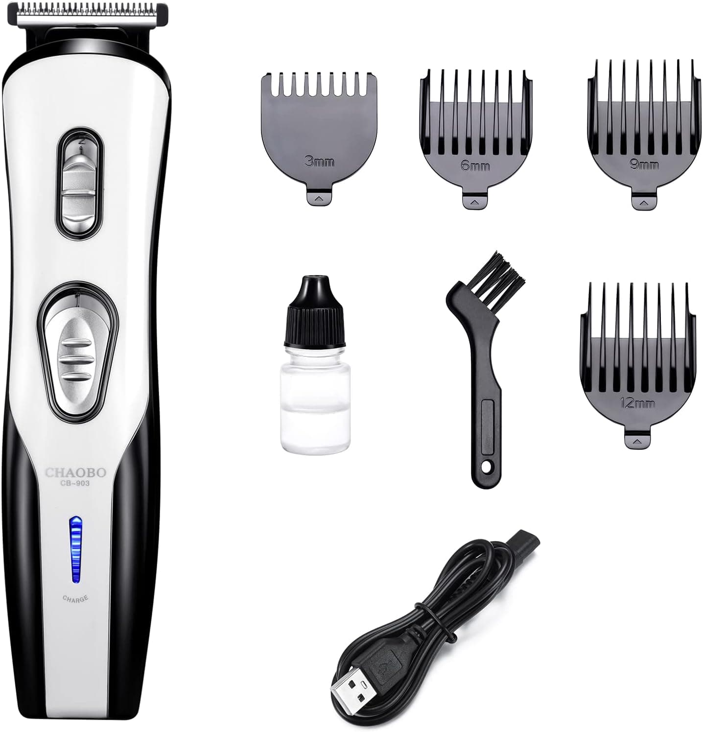 CHAOBO Hair Clippers for Men Personal Beard Trimmer Home Cordless Hair Cutting Kit for Barbers Rechargeable Electric Hair Clipper with USB