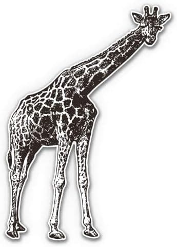 GT Graphics Giraffe Vintage Style - 5" Vinyl Sticker - for Car Laptop I-Pad - Waterproof Decal