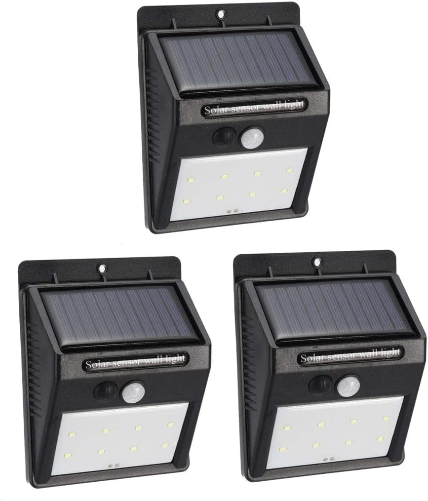 uxcell Solar Motion Sensor Light 12 LED Waterproof Wireless Solar Power Spotlight Garden Wall yard deck Bright Security Night Lights Motion Activated -3 Pack