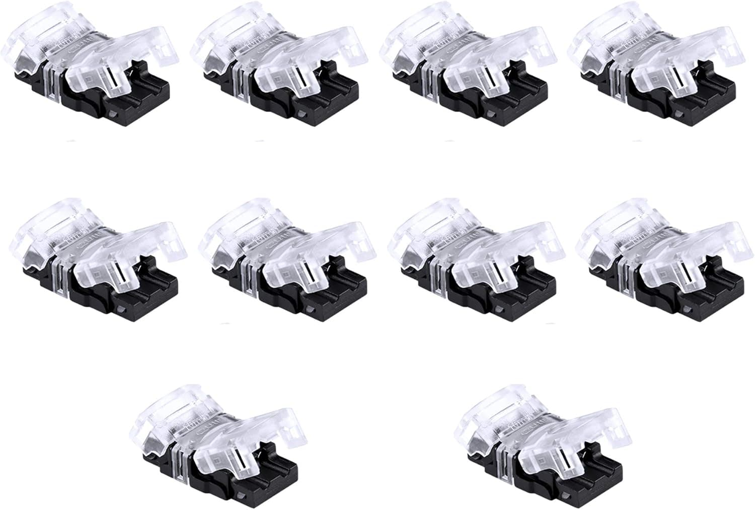 SUPERNIGHT 10 Pack 2 Pin LED Connector for Waterproof 10mm 5050 5630 Single Color LED Strip Lights, Strip to Wire Quick Connection Without Stripping Wire