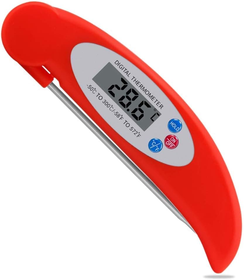 DKLGG Meat Thermometer Accurate Digital Instant Read, Electronic Cooking Kitchen Thermometer with LCD Display, Foldable Long Probe for Food, Candy, Milk, Tea, BBQ Grill