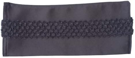 Eye Pillow Comfort Strap Slip Cover-Black. Silky Satin.