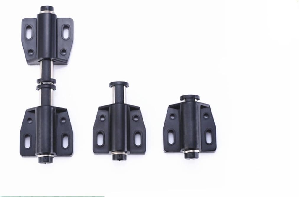 BLS Kitchen Cupboard Cabinet Door Drawer Magnetic Push Open Catch Latch Black 4Pcs (Black)