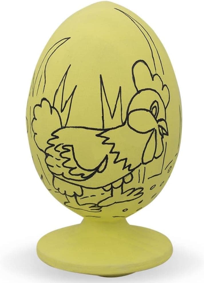 BestPysanky Rooster Wooden Figurine Unfinished Easter Egg