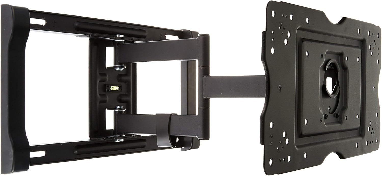Amazon Basics Full Motion Articulating TV Wall Mount Bracket with Swivel and Tilt Features for 32-80 inch TVs and Flat Panels up to 130 Lbs, Black