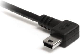 Tether Tools TetherPro Mini B USB Left Angle Cable Adapter, 1 Foot, Black