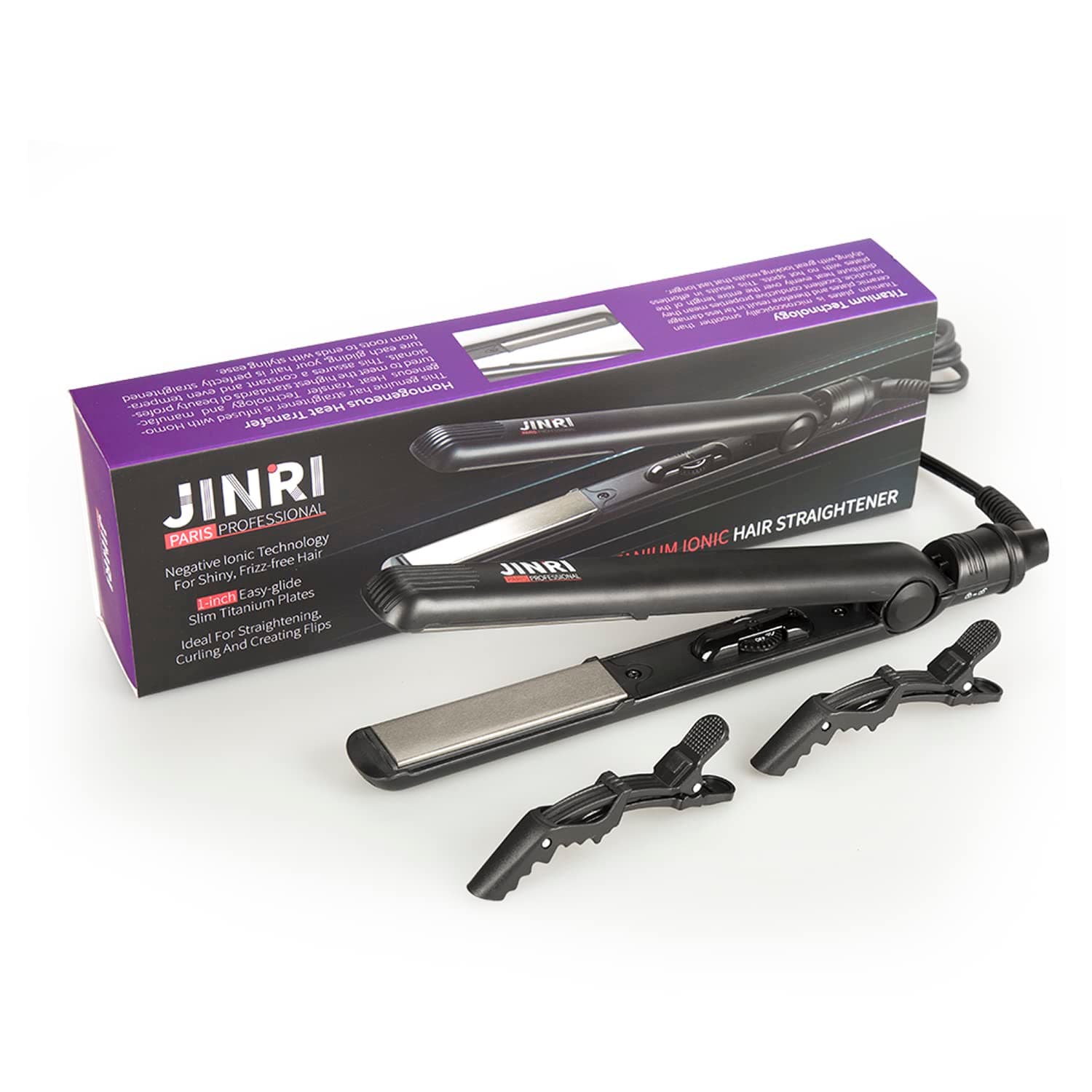 JINRI Professional Curling Iron Instant Heat Hair Curler with Variable Temperature from 280 to 410F