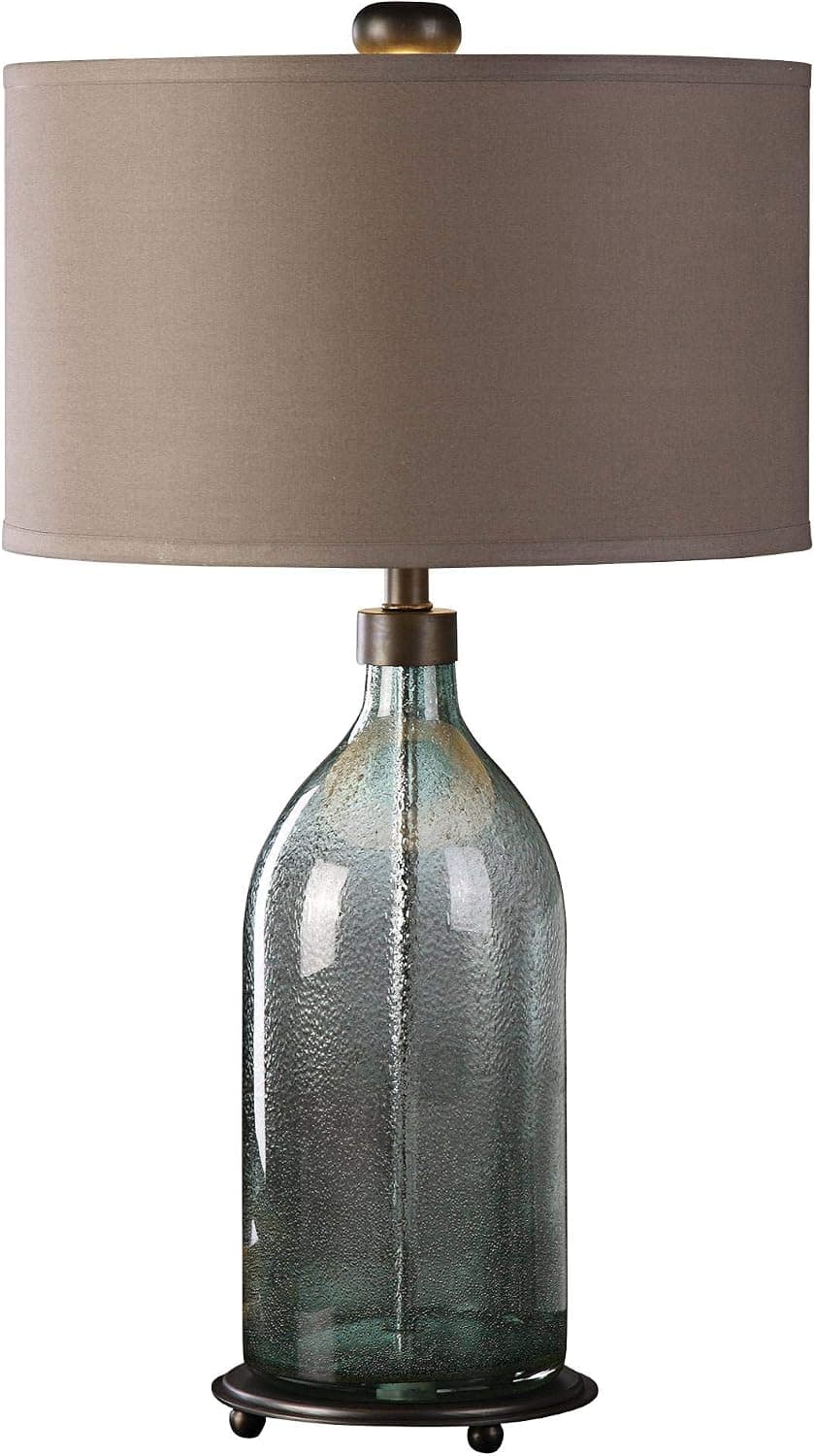 Uttermost Massana Olive-Gray Seeded Glass Table Lamp
