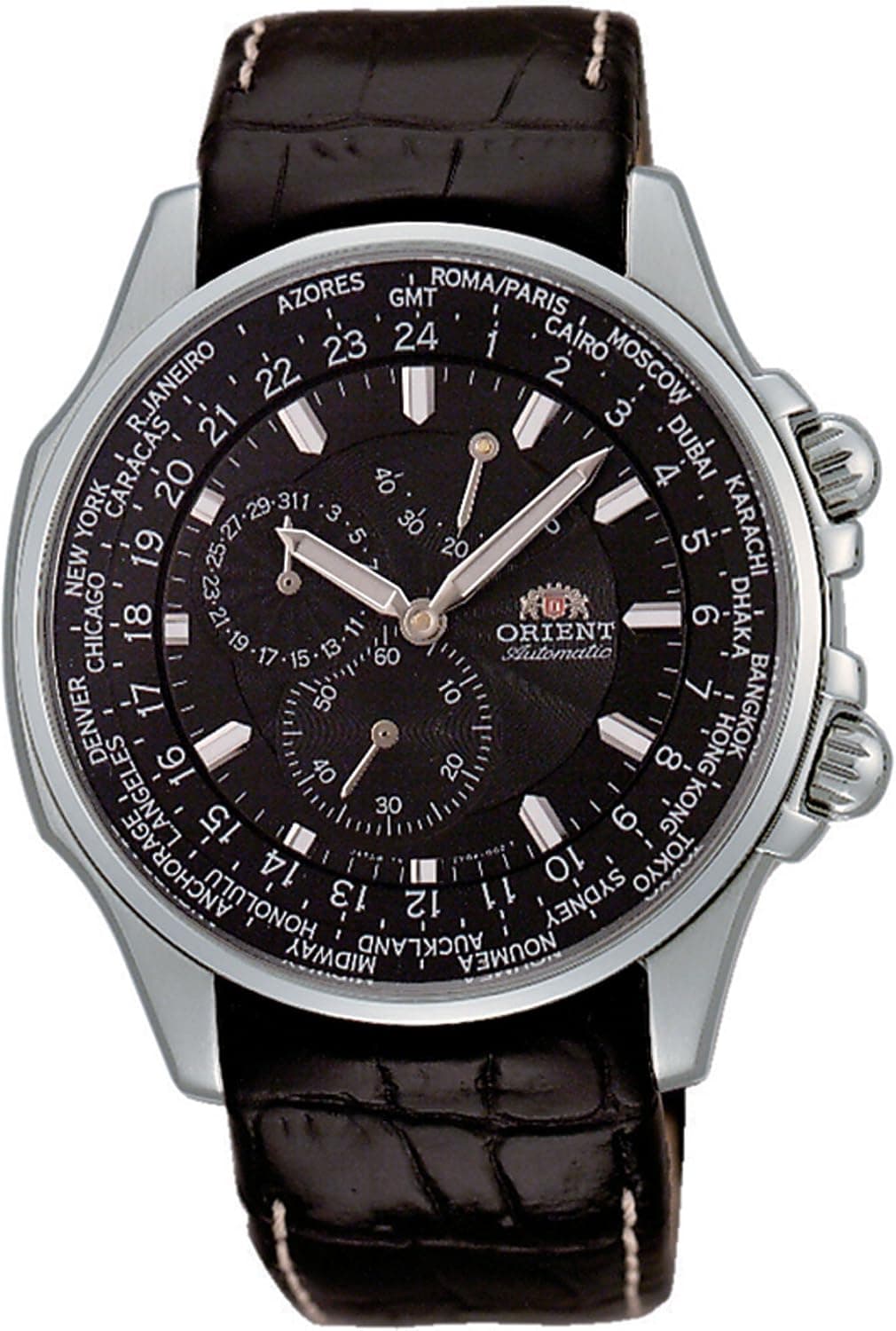 Orient Men's CEY04004B World-Time Black Automatic Watch