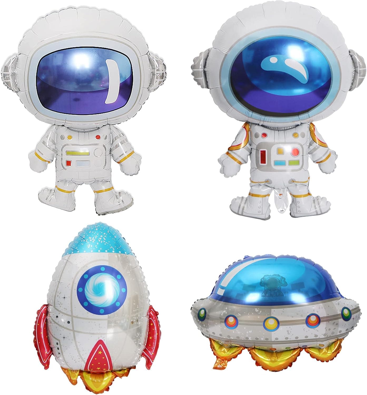 HAIOPS Outer Space Balloons Rocket Astronauts Airship Balloons Spaceship foil Balloons Birthday Baby Shower Space Theme Party Supplies