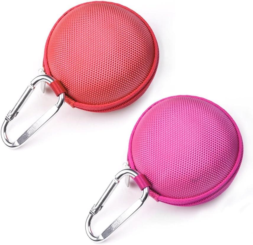 Case Star 2 PCS EVA Clamshell Style Case Bag for Zipbuds JUICED 2.0 Never Tangle Zipper Earbuds Featuring ComfortFit2 Earphone Earbuds Charging Cable with Case Star Cell Phone Bag (Hot Pink and Red)