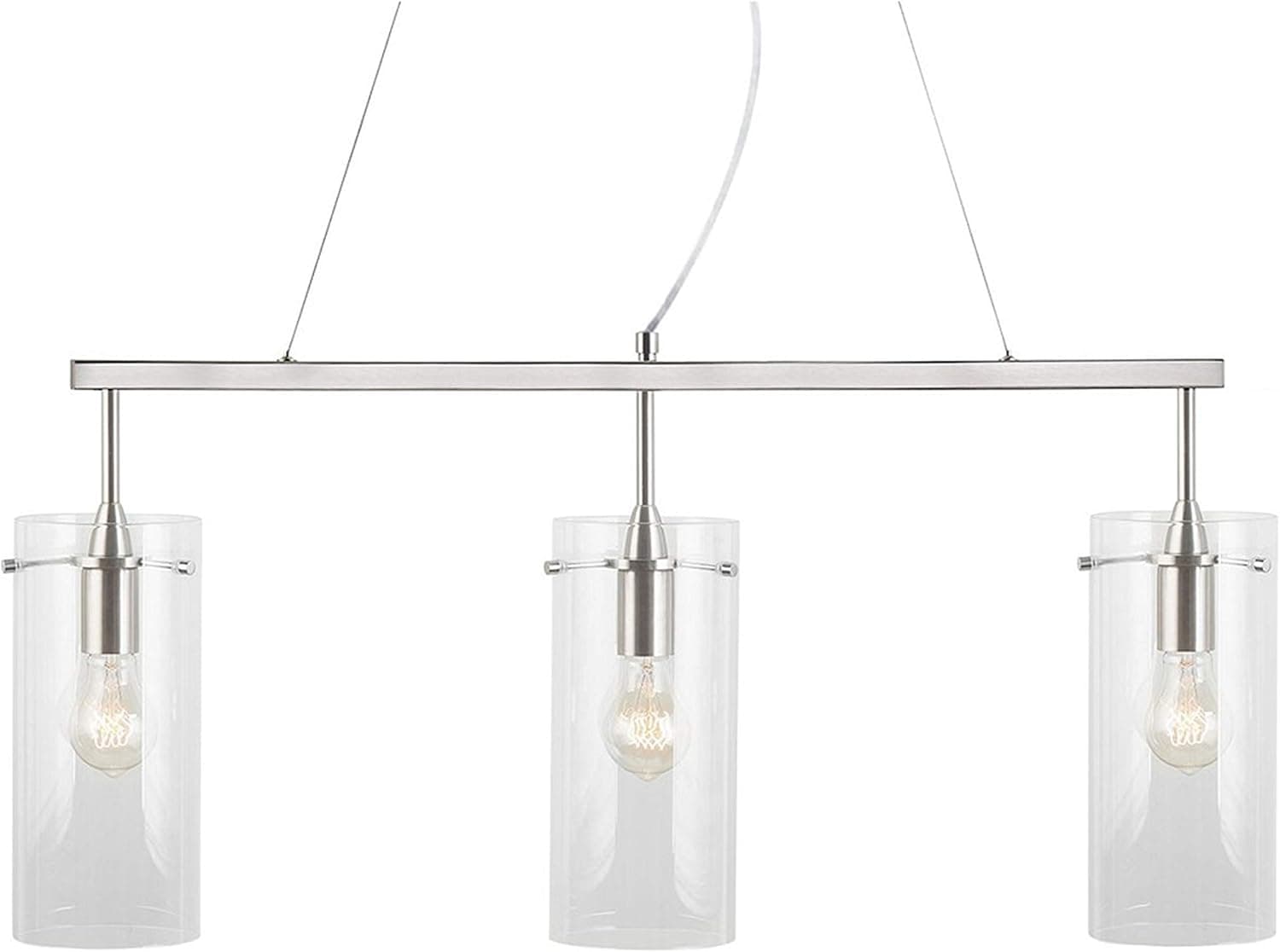 Effimero Pendant Lighting for Kitchen Island | Brushed Nickel Large 3 Pendant Light LL-P335-BN