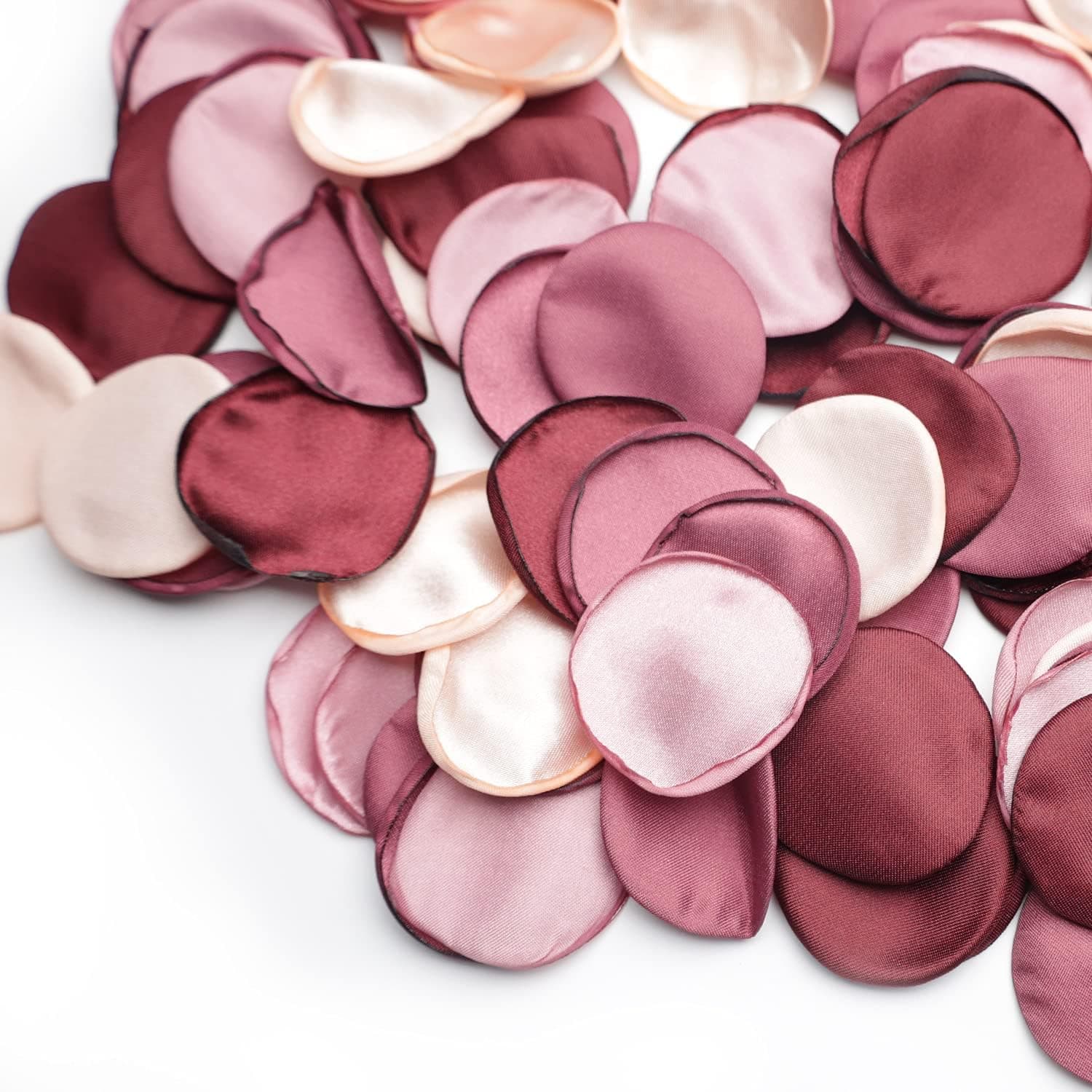 REVEWIN 600pcs Silk Rose Petals, Artificial Flowers for Wedding Flower, Dusty Burgundy Flower Petals for Wedding Runner Aisle Bridal Shower Decorations Party Favors Dinner Table Decor