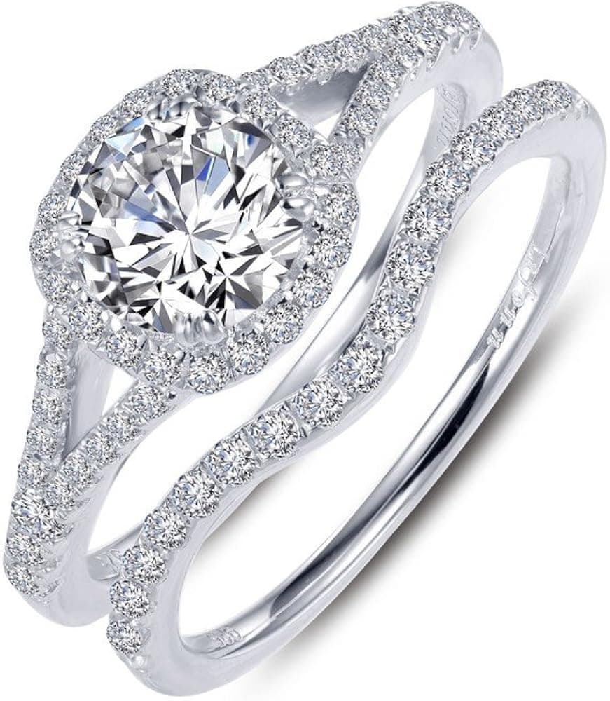 Lafonn Classic Sterling Silver Platinum Plated Lassire Simulated Diamond Ring (1.55 CTTW)