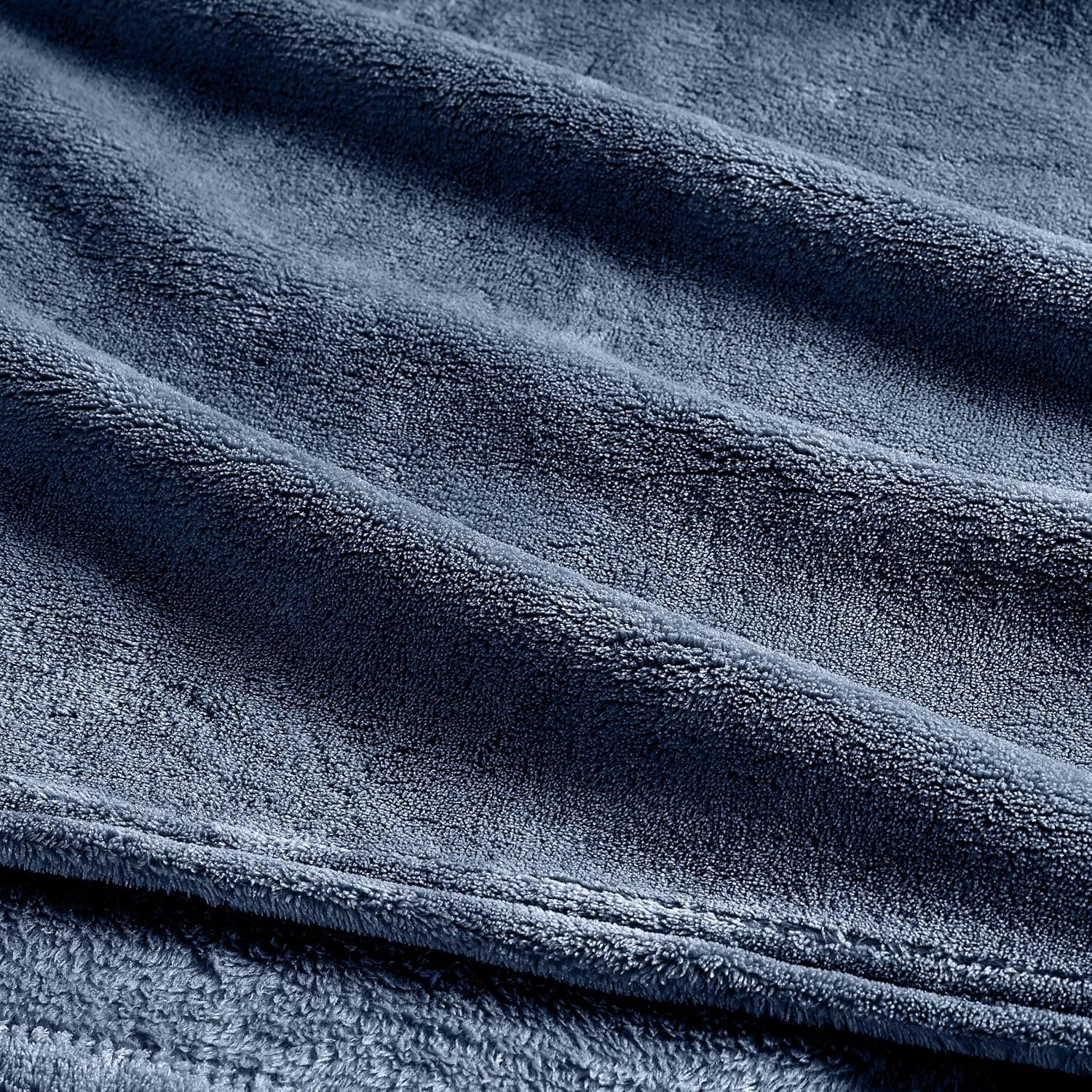 Clara Clark Ultra Cozy Micro Polar-Fleece Blanket, King, Navy Blue