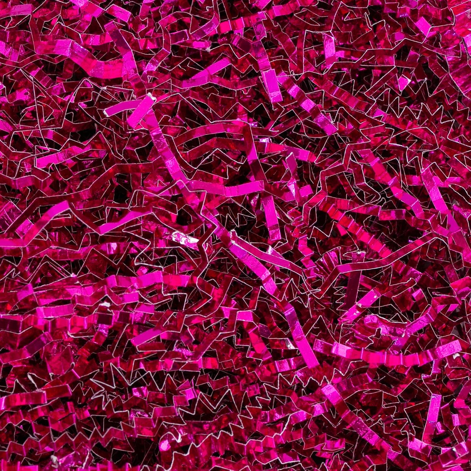 Crinkle Cut Paper Shred Filler (1 LB) for Gift Wrapping & Basket Filling - Pink Metallic | MagicWater Supply
