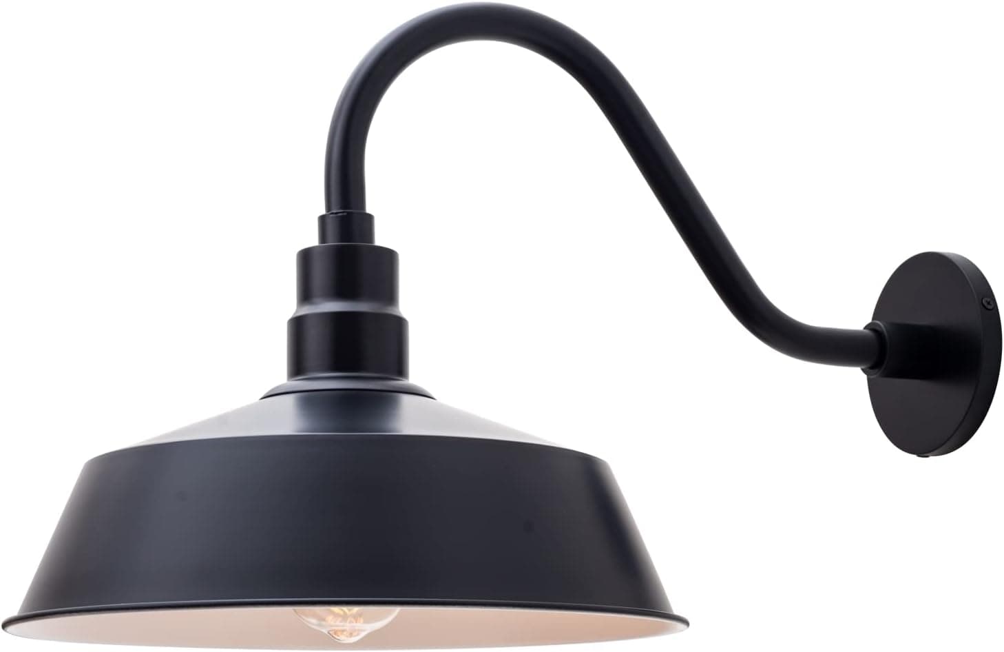 Elyccupa Outdoor Wall Lamp Steel IP65 Waterproof Gooseneck Barn Light with 14 Inch Long Extension Arm Farmhouse Wall Sconce Warehouse Garage Exterior Industrial Porch Light Fixture, 14 Inch, UL Listed