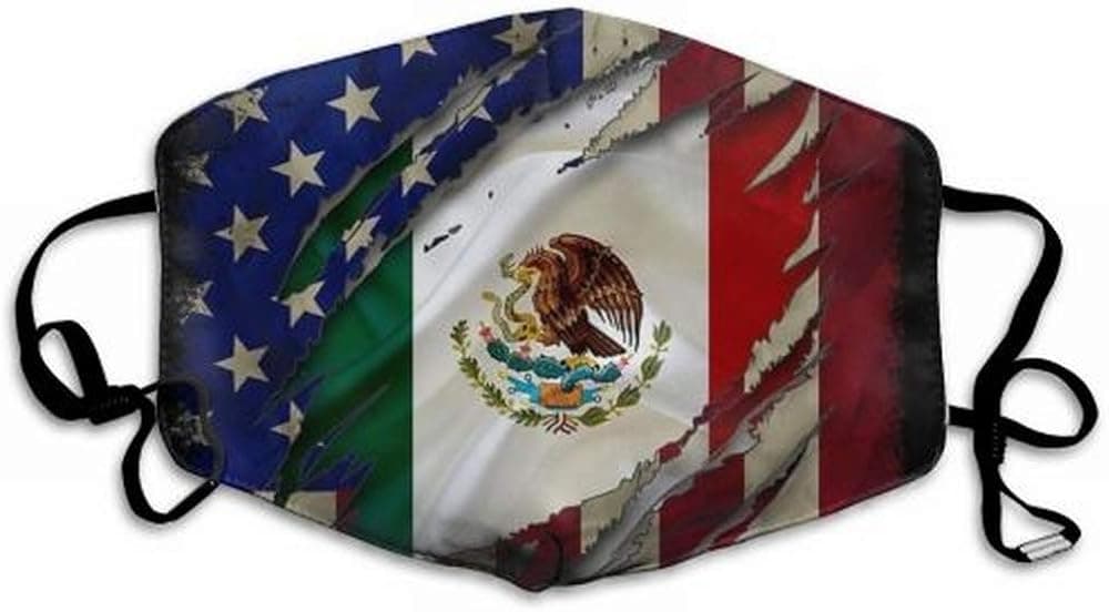 Comfortable Adjustable Proud Mexican American Flag Facial Decorations For Women And Men