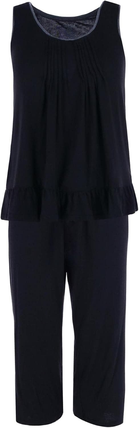 Rene Rofe Women's Solid Tank and Capri Lounge Pajama Set