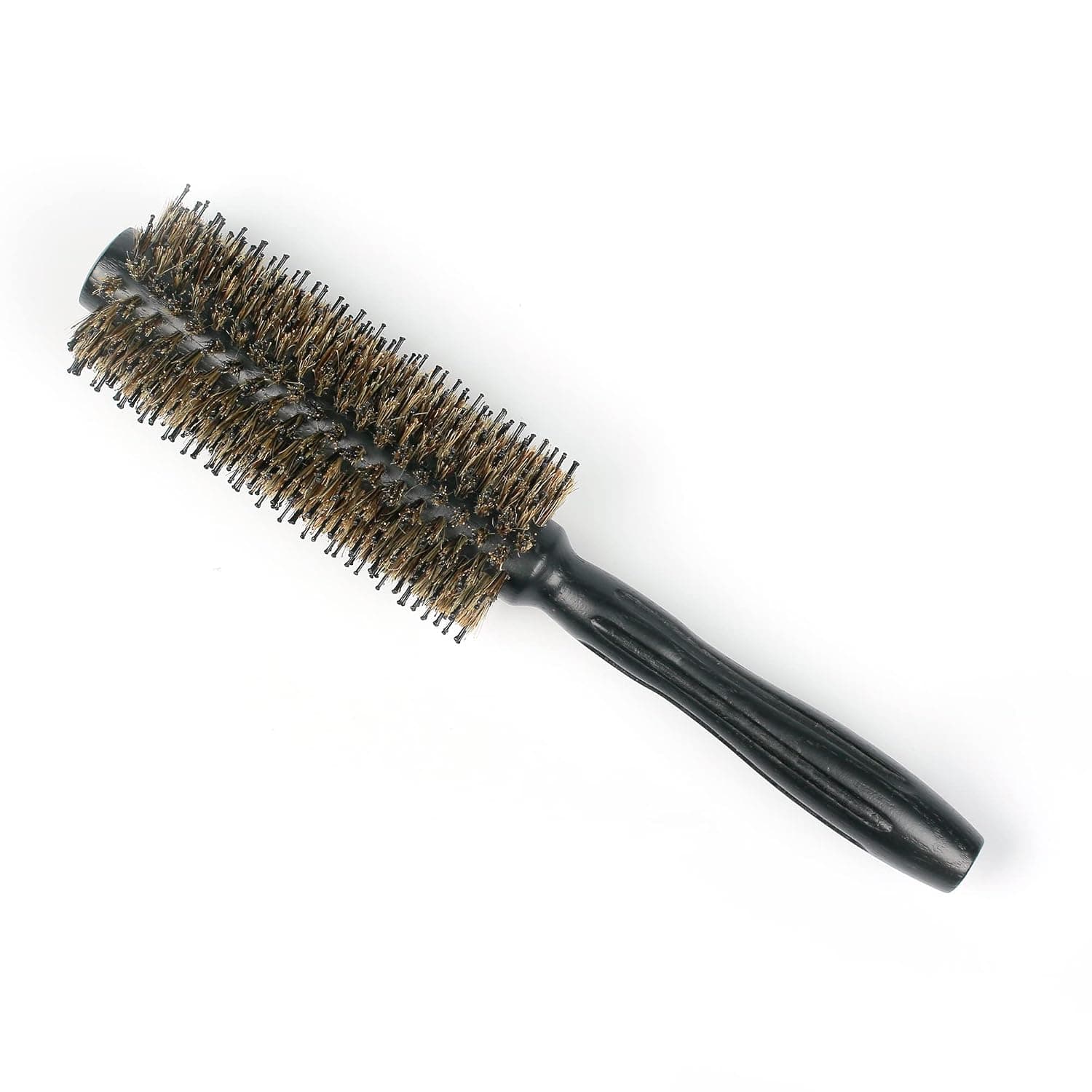 Round Hair Brush with Natural Boar and Nylon Bristles, 2 Inch Diameter Round Hairbrush - Blow Dry, Style, and Curl Hair (16 Rows)