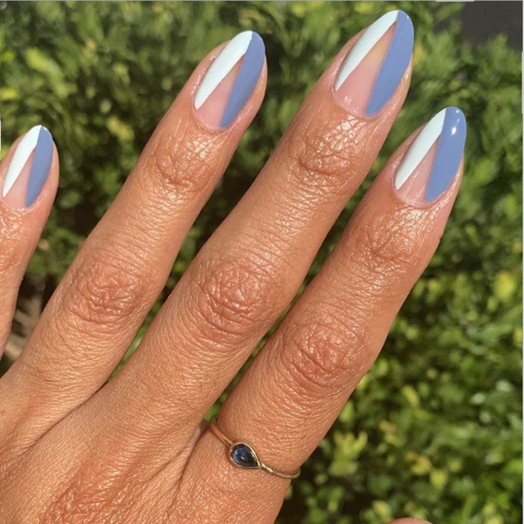 French Press on Nails Short Fake Nails Oval False Nails Pattern Watercolor Full Cover Nails for Women and Teen Girls (style 7) (style 3)
