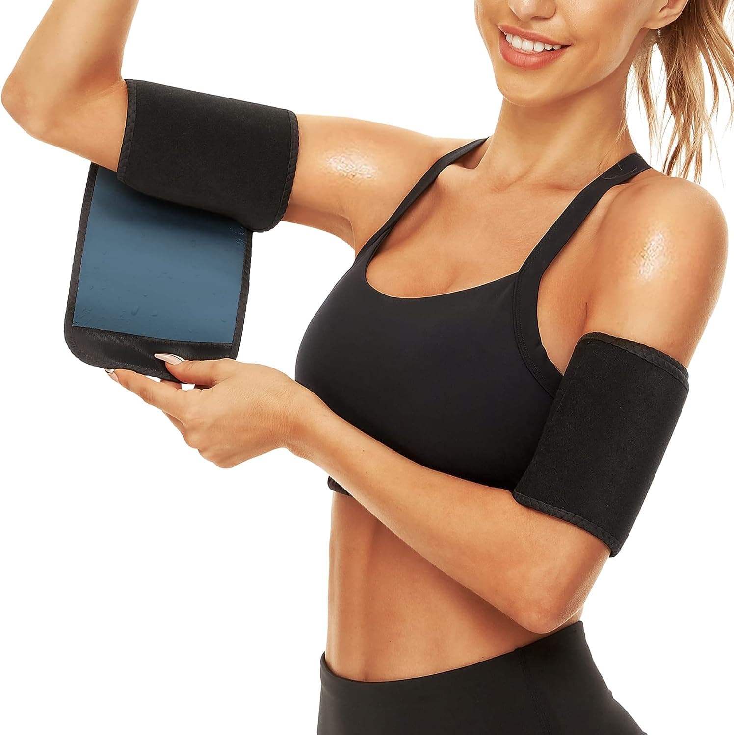 ZANUNA Sweat Arm Trimmer Bands for Women Weight Loss One Pair Sauna Arm Slimmers Shaper Adjustable Workout Arm Trainer