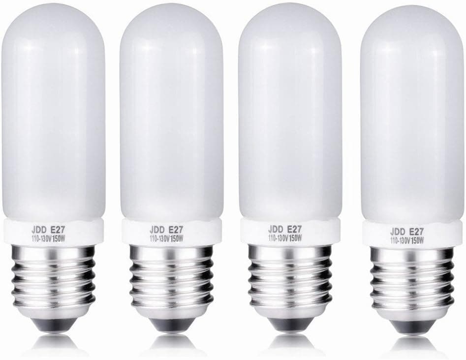4X 150W Modeling Lamp Bulbs, 110V-130V Frosted Halogen Replacement Light Bulb for Photo Studio Strobe (150W)