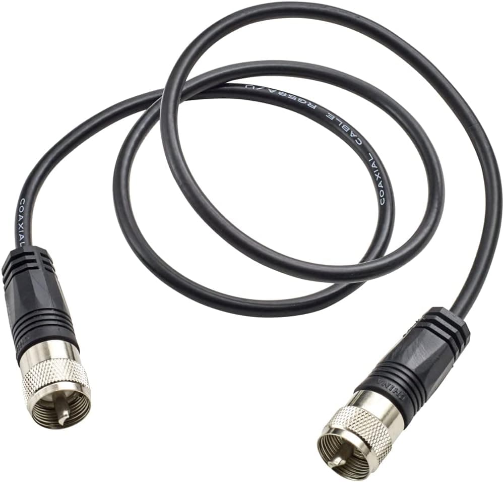 RG-58 Coaxial Cable with PL-259 Connectors (3 feet)