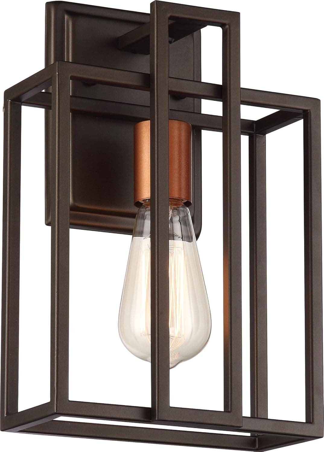 Nuvo 60/5851 One Light Vanity, 1Lt Wall Sconce, Forest Bronze with Copper Accents Finish