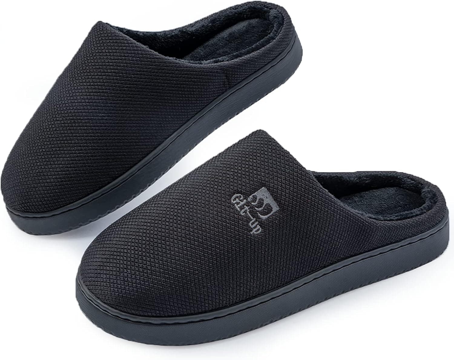 Women's and Men's Slippers Memory Foam Warm Cotton Knit Comfortable Knitted Wide Width Closed Toe Slip On House Shoes Casual with Rubber Sole for Outdoor Indoor