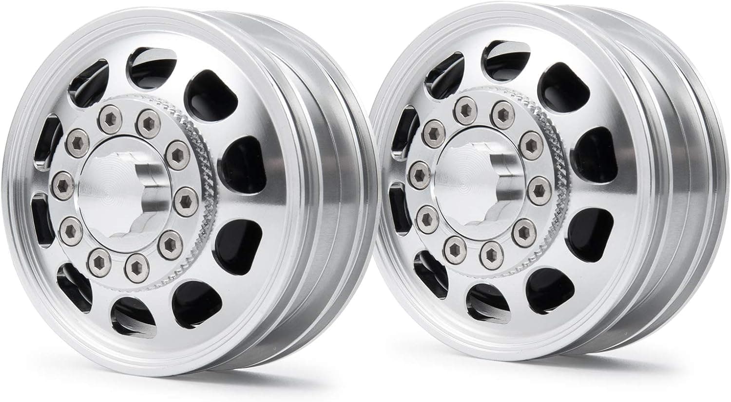 btdeal Metal Front Wheel Hubs for Tamiya Tractor Truck Climbing Trailer Cargo 1: 14 RC Car, 2pcs/Set