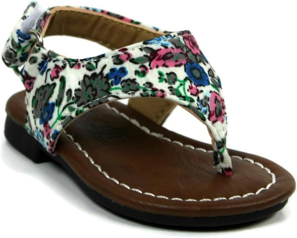 Kali Footwear Little Girl Edit-Baby Flower Print Open Toe Sandal