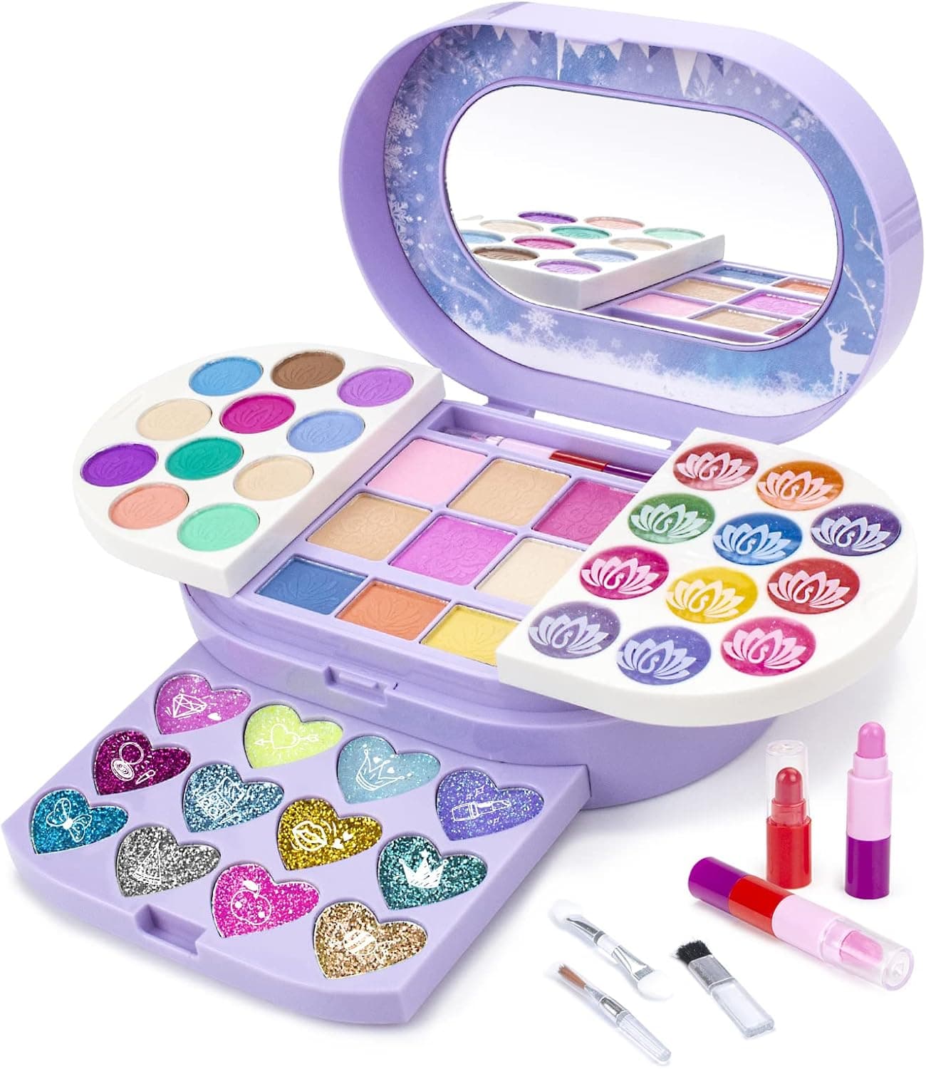 Tomons Kids Makeup Kit for Girls - Real, Non Toxic, Washable Make Up Toys for Girls Kids Princess Toys Pretend Play Set