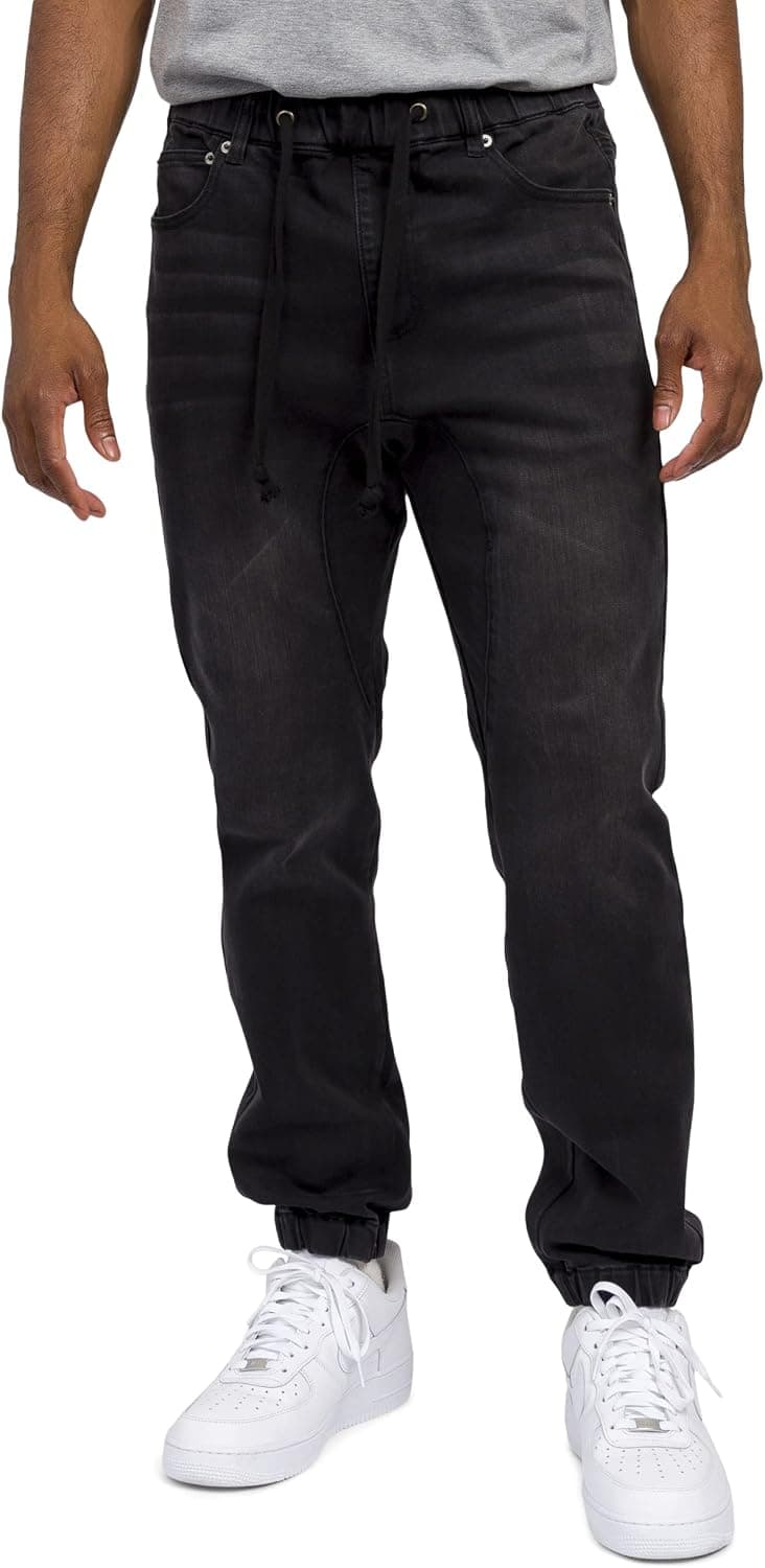 Victorious Men's Drop Crotch Joggers Denim Jean Pants