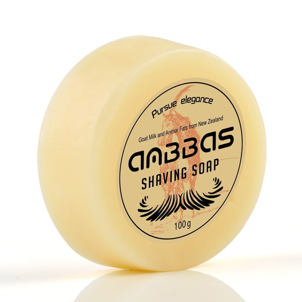 Anbbas Shave Soap Goat Milk 100g from New Zealand for Beard Barber Traditional Wet Shaving (1pc, 3.5 oz)