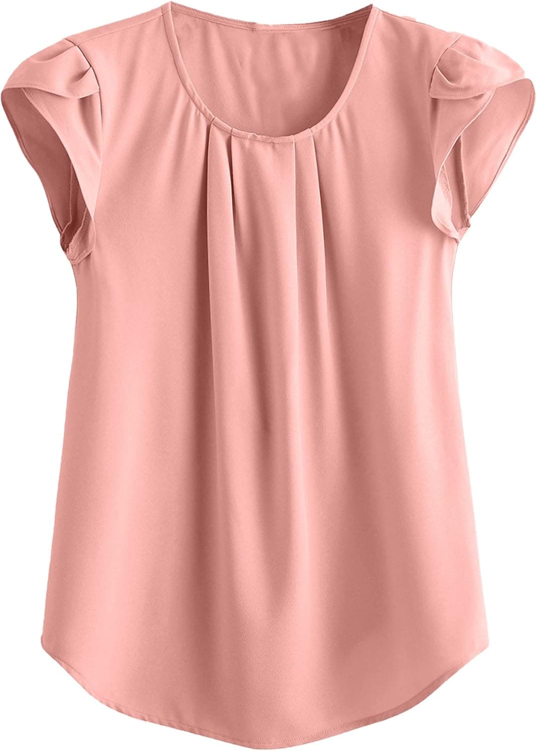 Romwe Women's Elegant Floral Print Top Short Sleeve Office Work Blouse Shirt Pink Plus 2XL