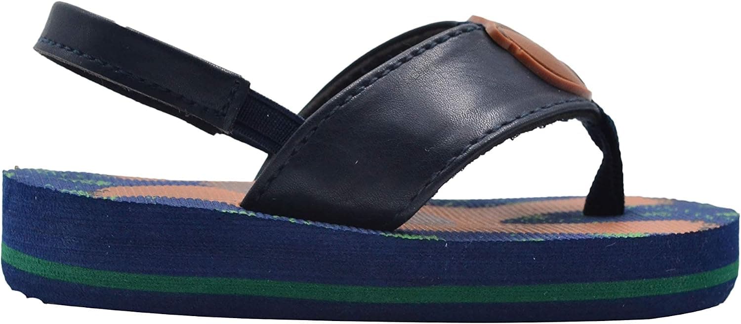 Revo Toddler Boy's Slipper Shoe Sandals with Animal Print and Stretch Strap