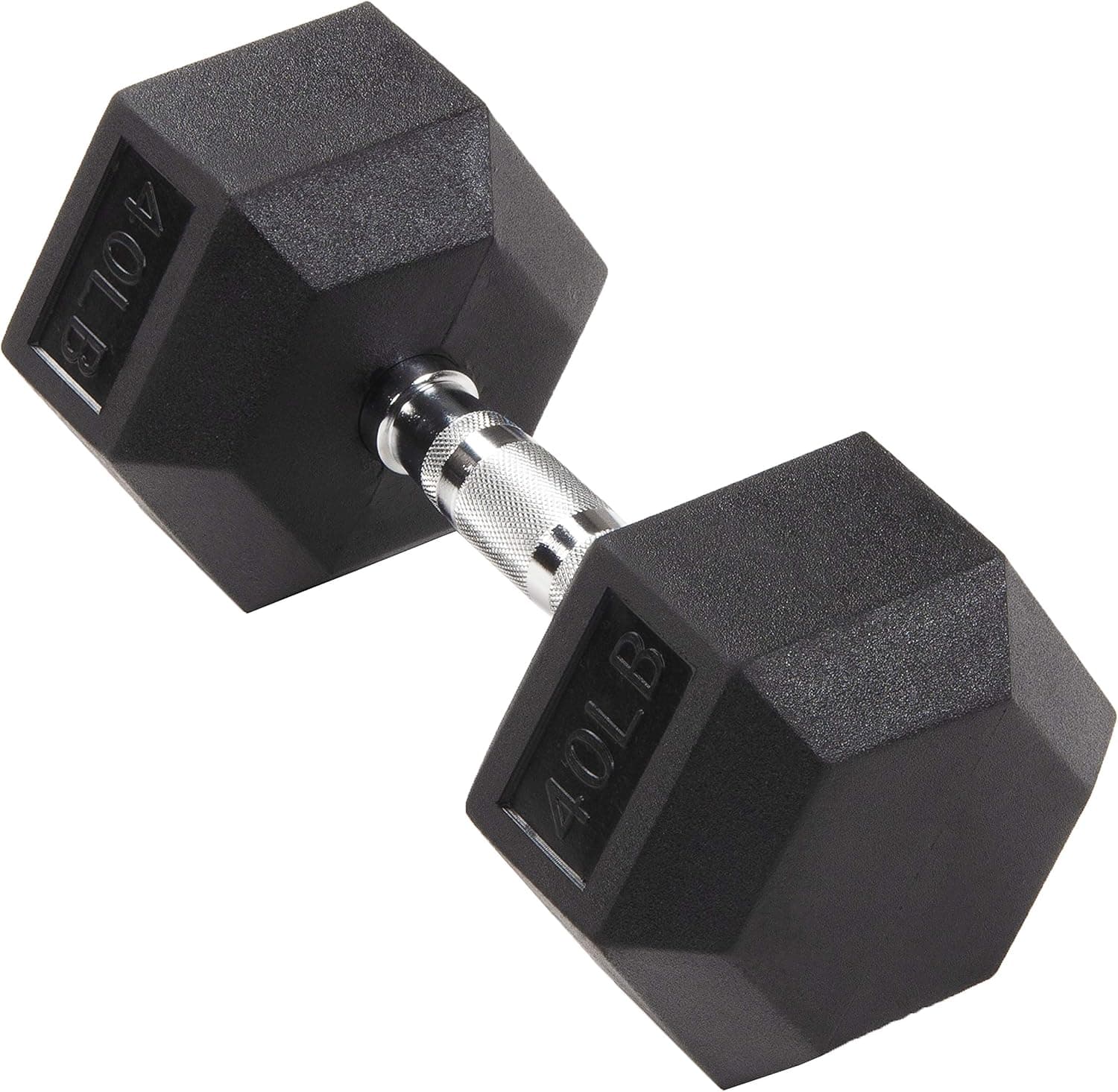 BalanceFrom Rubber Encased Hex Dumbbell in Pairs, Singles or Set with Rack