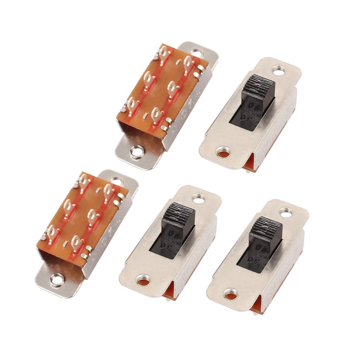 uxcell 5 Pcs AC 250V/1.5A 125V/3A 6 Terminal DPDT 2 Position Latching Toggle Switch