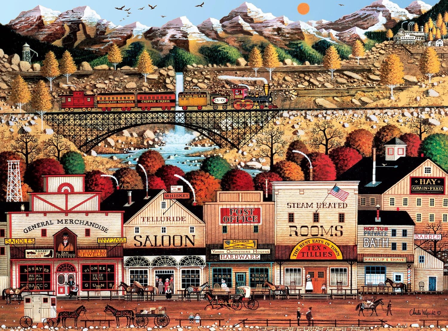 Buffalo Games - Charles Wysocki - Sleepy Town West - 1000 Piece Jigsaw Puzzle